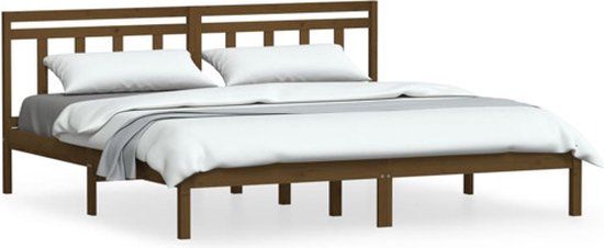 vidaXL Bedframe massief grenenhout honingbruin 200x200 cm