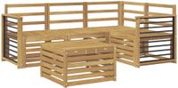 vidaXL - Hoek loungeset - 5-delig - Wit - Massief Acacia Hout