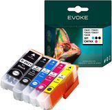 Evoke Set van 5 XL Inktpatronen voor Epson XP510 XP520 XP600 XP605 XP610 XP615 - Zwart, Cyaan, Magenta, Geel