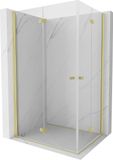 Mexen Mist-F Duo vouwwand douchecabine gauche 90 x 75, transparent, or brossé