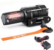 VEVOR Elektrische Lier 1587 Kg, 12 V Dc-Motorlier Met 5,3 Mm X 10 M Synthetisch Touw en Bedrade Afstandsbediening, Ip55, Aluminium Behuizing, Elektrische Lier voor Het Slepen van Atv'S, Zwart
