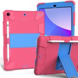 Case voor iPad 10.2 Inch 9e/8e/7e generatie 2021/2020/2019 met Drie-in-één ontwerp, schokbestendig Robuuste case met potloodhouder en standaard - Rose+Blue