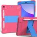 Case voor iPad 10.2 Inch 9e/8e/7e generatie 2021/2020/2019 met Drie-in-één ontwerp, schokbestendig Robuuste case met potloodhouder en standaard - Rose+Blue