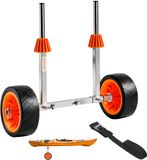 VEVOR Kajakkar, 113 kg, Kanokar met 19,1 cm Massieve Rubbern Banden en 4 m Spanband, Bootkar voor het Vervoeren van Kajaks, Kano's, Paddleboards, Jon Boats, Watersportuitrusting, 560 x 190 x 485 mm