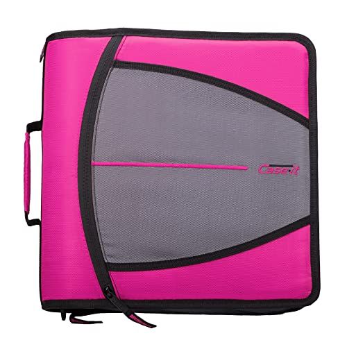 Case-it De Mighty Zip Tab Ringband - 7,5 cm - Magenta