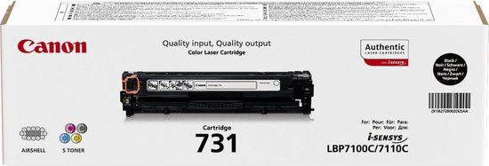 Canon 731 Zwart Toner Cartridge - 1400 Pagina's - i-SENSYS LBP7100CN/7110CW