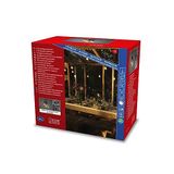 Konstsmide 2384-800 LED lichtketting met 20 heldere lampen/160 amberkleurige diodes, buitentranfo 24V, zwarte kabel