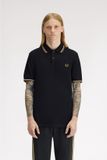 Fred Perry Twin tipped polo - black ecru dark caramel