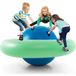 Costway Balle Gonflable Enfants Ø233cm Avec 6 Poignées, Château Gonflable En PVC Avec Surface Élastique, Balle Rebondissante Intérieur Extérieur Pour 3 Enfants De 5 Ans+, Charge 113kg (bleu+vert)