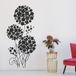 Sticker mural fleurs - 217x458 cm - Noir