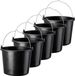 KADAX 5 pièces seau de maçon, 12 l, plastique, noir