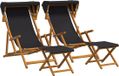 vidaXL Ligstoel 4 stuks 3 Posities Massief Eucalyptushout Zwart