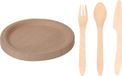 Merkloos / Sans marque Duni Benelux B.V. Houten verjaardag bestek voor 48x personen set en 50x Duurzame papieren taart/hapjes bordjes 23 cm