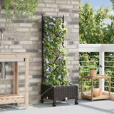 Maison Exclusive - Jardinière avec système d'arrosage et roulettes, couleur marron, en plastique PP