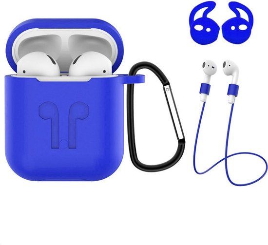 BTH AirPods Case - Silicone 3-in-1 Cover with Clip - Blue