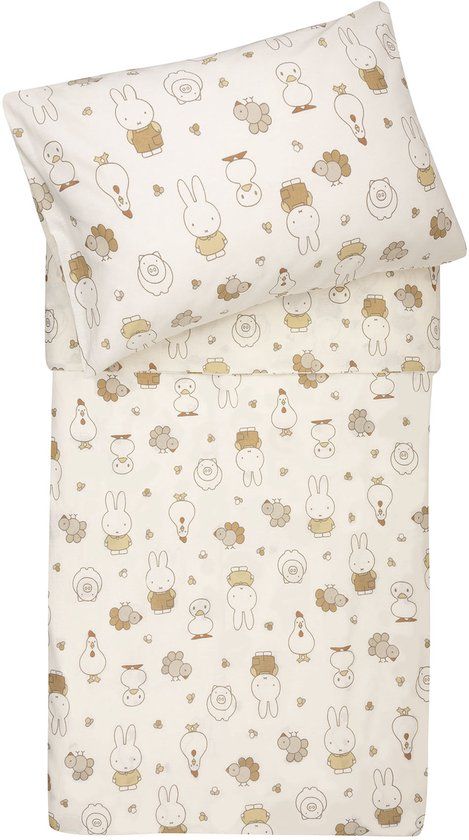Jollein Dekbedovertrek met sloop - 100x140cm - Miffy Family Farm