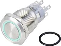 TRU COMPONENTS TC-10090968 LAS1-AGQ-22E/B/24V/S Vandalismebestendige druktoets 250 V/AC 3 A 2x aan/(aan) Moment Blauw IP65 1 stuk(s)