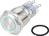 TRU COMPONENTS TC-10090968 LAS1-AGQ-22E/B/24V/S Vandalismebestendige druktoets 250 V/AC 3 A 2x aan/(aan) Moment Blauw IP65 1 stuk(s)