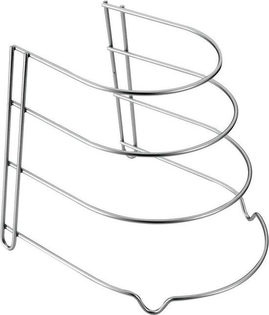 Metaltex Pannenrek voor Keukenkast - Dekselhouder - Zilvergrijs - Metaal - 27 cm