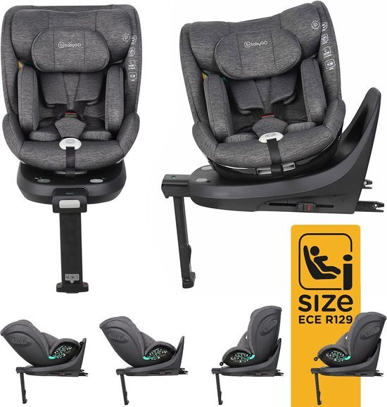 BabyGO Autostoel i-Size Prime 360 grey