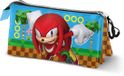 Karactermania Sonic The Hedgehog SEGA Knuckles Run Triple Etui - Veelkleurig