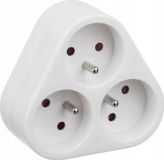 Duwi - Prise multiple - 3x2P+Z - Triangulaire - Blanc