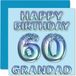 60e verjaardagskaart voor opa - blauwe glitter feestballonnen - gelukkige verjaardagskaarten voor 60-jarige opa van kleinzoon kleindochter, 145 mm x 145 mm verjaardagskaarten cadeau