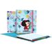 Grafoplás Map met 4 ringen met navulverpakking, A4, bevat 100 geruite vellen 5 x 5, scheidingswanden en envelop met sluiting, ergonomische gebogen rug, map, perfect schoolmateriaal