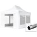 TOOLPORT 3x4,5 m Easy Up tente de réception Pavillon pliant avec parois latérales (4 panorama), PROFESSIONAL alu 40mm, blanc