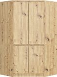 Akord Hoekkast S100 / Kleidingkast met 4 Deuren / Artisan Eik / 100 x 180 x 50 cm