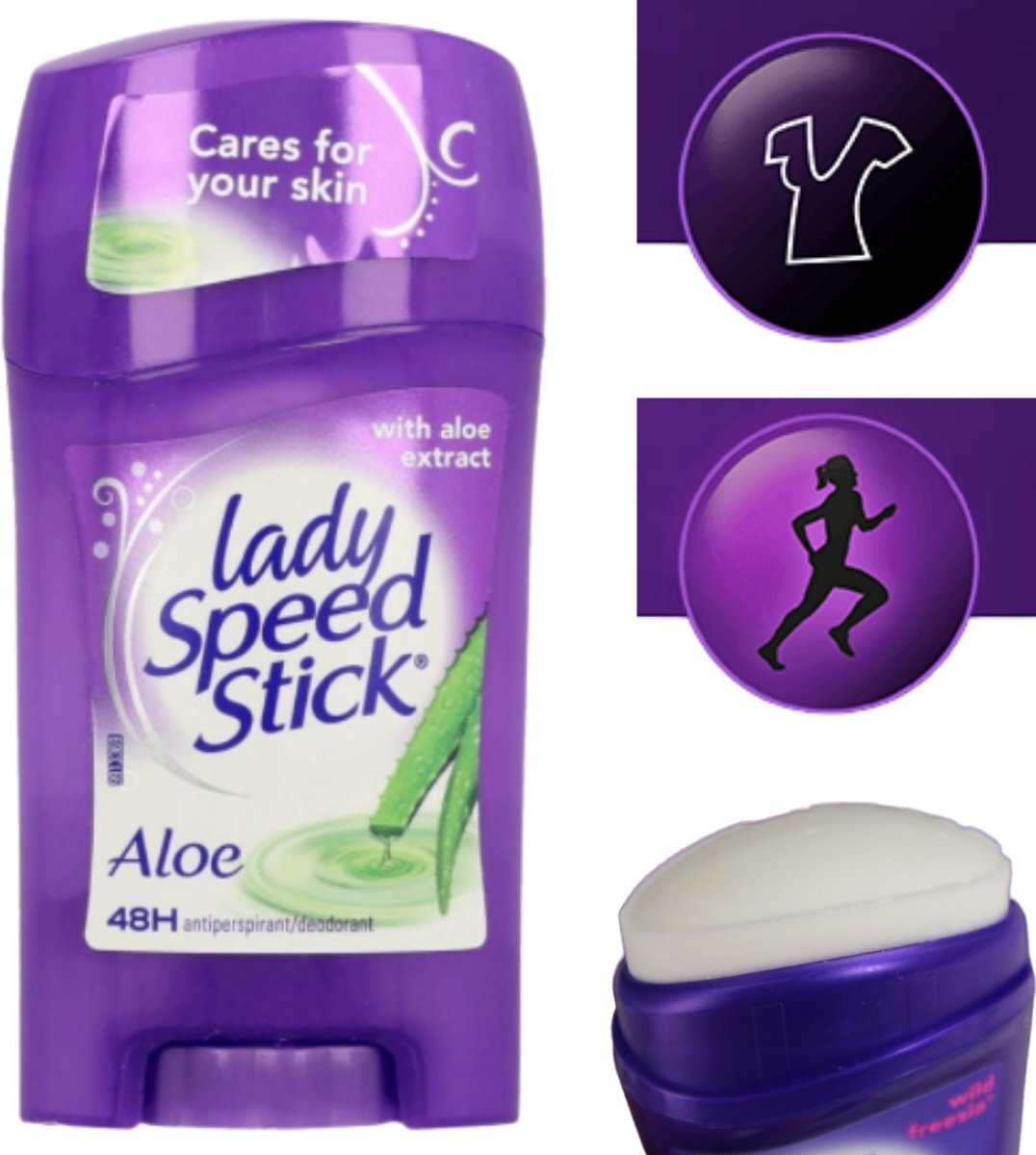 Lady Speed Stick Aloe Vera Deodorant - Anti-Transpirant Deodorant Stick - Antiwittestrepen - Bestverkochte Deo Stick - Deodorant Vrouw