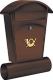 Vorel Brievenbus met krantenrol en 2 sleutels - bruin - 480x280x80 mm