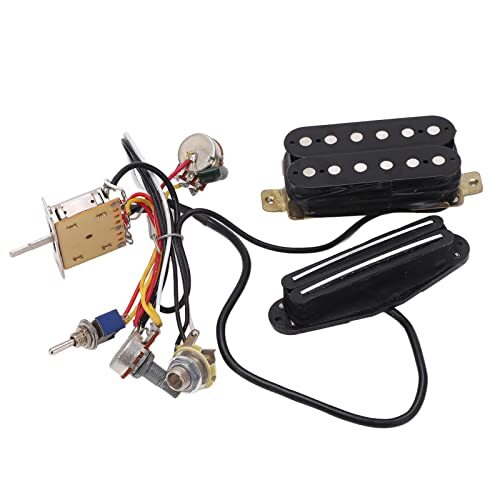 PENO Dual Rail Dual Coil Pickup Kabel, 1T1V Potentiometer Voorbedrade Gitaar Kabelboom voor Muziekinstrumenten