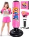 Shenzhen Haorui Industrial Technology Co., Ltd. Sac de boxe gonflable pour enfants 3-10 ans rose - Sac de boxe amusant pour filles - Cadeau pour fitness karaté et taekwondo