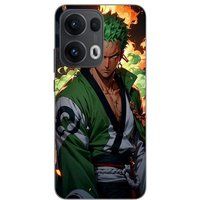 Oppo Hoesje voor Oppo Reno 13 Pro 5G met 3D-afbeelding van Zoro uit de One Piece manga/anime