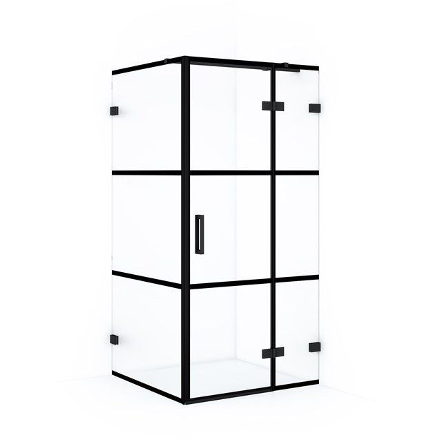 Maxaro Douchecabine Diamond 90x80cm 8mm Helder Veiligheidsglas Zwart