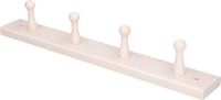 Merkloos Wandkapstok - Hout - Beuken Wit - 4 Haken - 5 x 41 cm