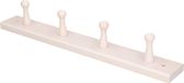 Merkloos Wandkapstok - Hout - Beuken Wit - 4 Haken - 5 x 41 cm