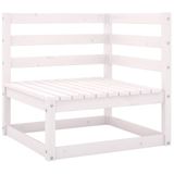 vidaXL 5-delige Loungeset met Kussens Massief Grenenhout Wit