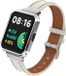 By Qubix - Leren band met case - Roomwit - Geschikt voor Xiaomi Redmi Watch 2 (Lite)