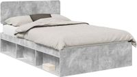 vidaXL Bedframe Betongrijs Massief grenenhout 120 x 190 cm