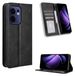 OPPO Étui portefeuille en cuir haut de gamme pour OPPO Reno13 F 4G/5G avec fermeture magnétique
