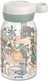 Mepal Drinkfles met rietje Campus Little Dutch - 450 ml - Waterfles kinderen - Lekdicht - Hygiënische draaideksel - Safari Friends