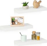 Relaxdays Wandplank - Set van 3 - 38 x 15 cm - MDF - Wit