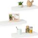 Relaxdays Wandplank - Set van 3 - 38 x 15 cm - MDF - Wit