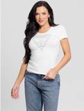 Guess Ss Cn Glanzende Driehoek T-Shirt - Streetwear - Vrouwen