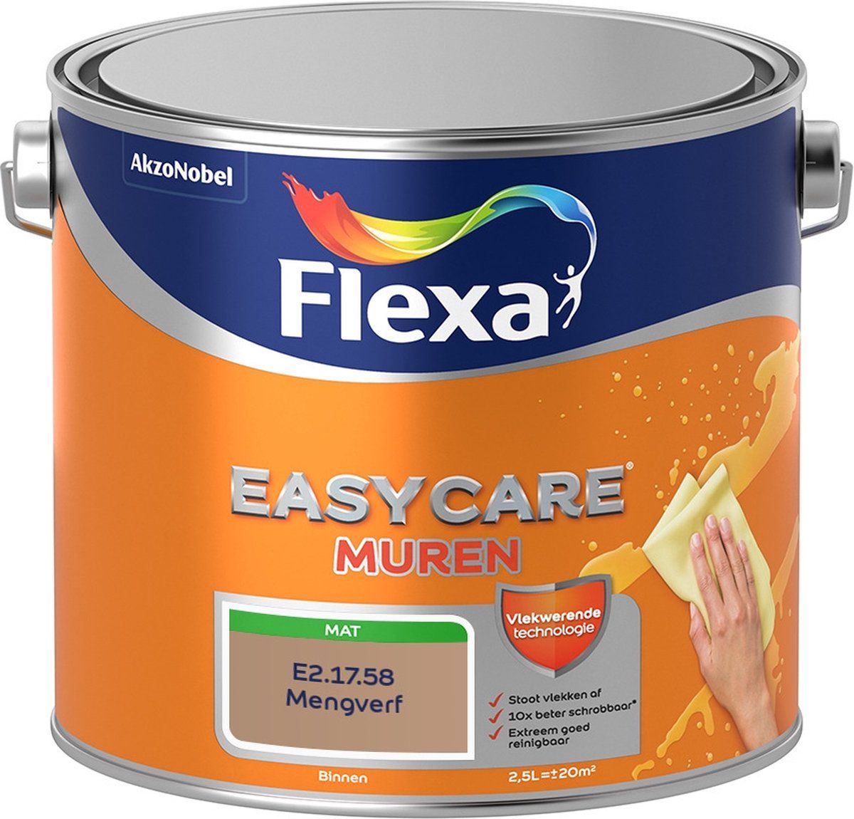 FLEXA Easycare Muurverf - Mat - Mengkleur - E2.17.58 - 2,5 liter