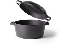 Cook & Pan Cocotte en fonte noire 2 en 1