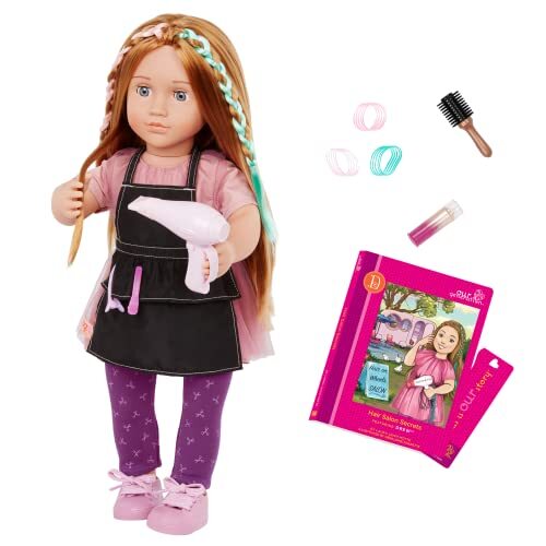 Our Generation Deluxe Drew Haarstylistpop - beweegbare 46 cm pop met kleding, accessoires - schort en speelgoed eten - speelgoed vanaf 3 jaar