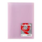 Grafoplas Map met kunststof hoezen, 10 transparante hoezen, DIN A4, Soft Pink, serie Polyplas doorschijnend, gemaakt in Spanje, grote capaciteit
